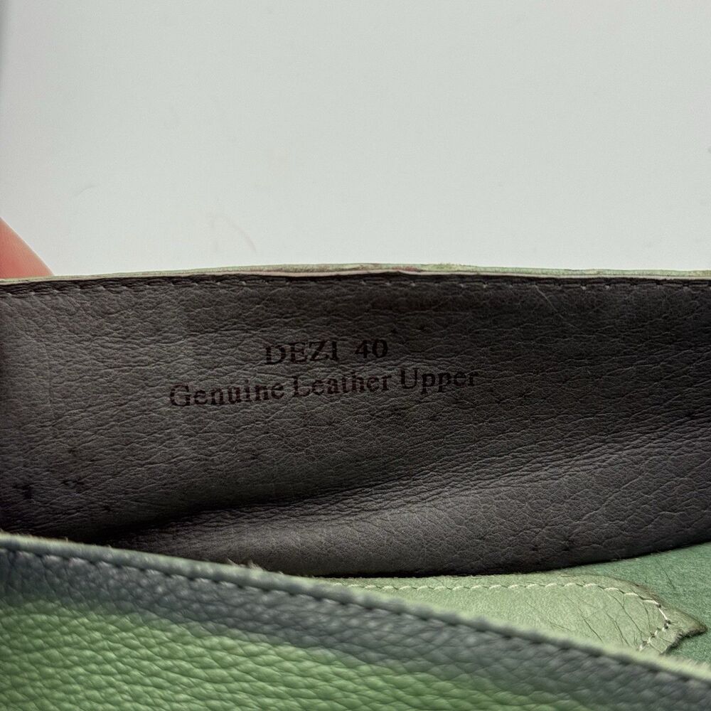 L’Artiste Spring Step Dezi Green Leather Rose Flower Flats Women EU 40 US 9 - Picture 3 of 11